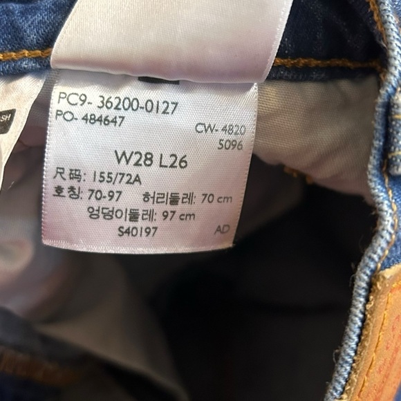 Levi's 501 Original Cropped Straight Leg Jeans- Charleston Fun - Picture 10 of 13